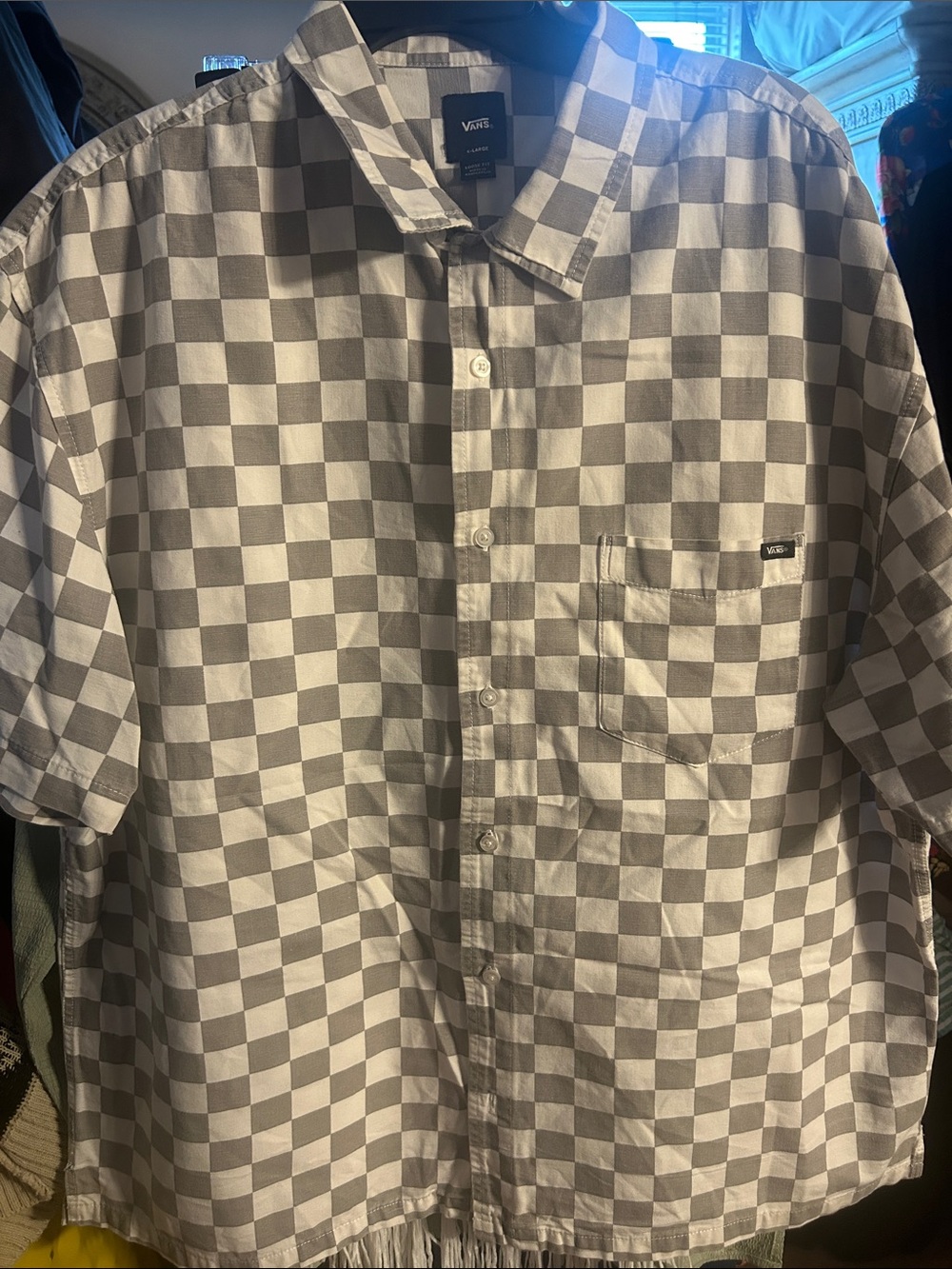 Vans Checkered Camp Shirt Size XL men’s.